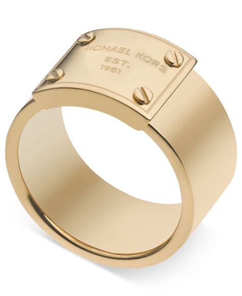 michael kors gold logo plate ring|Michael Kors Logo Plate Ring .